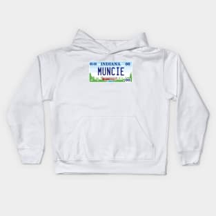 Muncie Indiana License Plate Kids Hoodie